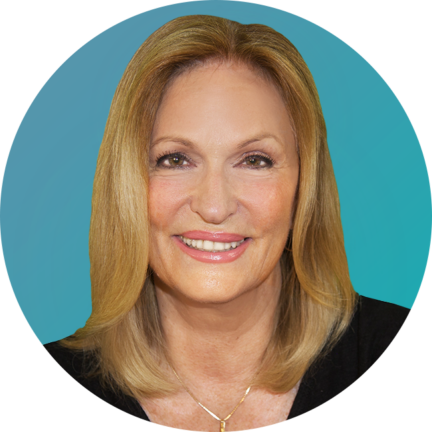 Regina Meredith Headshot on Teal Subtle Gradient Background