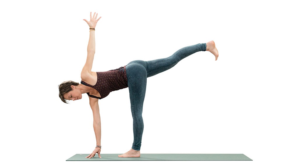 Yoga with Brick. Slim Athletic Caucasian Woman Practice Half Moon Pose  Using Blue Block in Fitness Studio Indoor Stock Photo - Image of control,  balance: 229646106